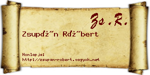 Zsupán Róbert névjegykártya